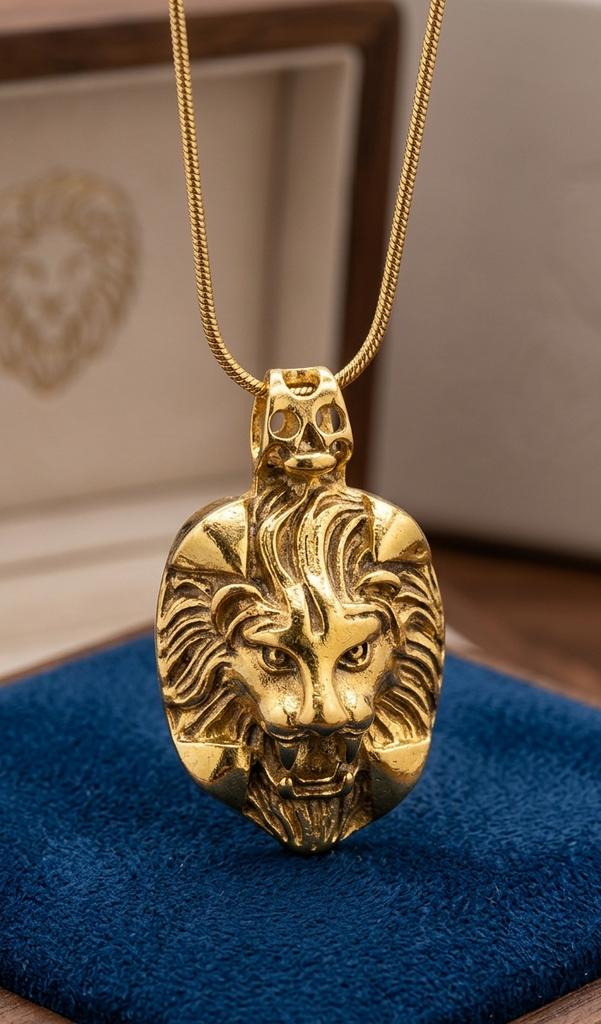 Gouden Medusa Leeuw Gold Plated Ketting Hanger, Overige materialen, Nieuw, Ophalen of Verzenden, Goud
