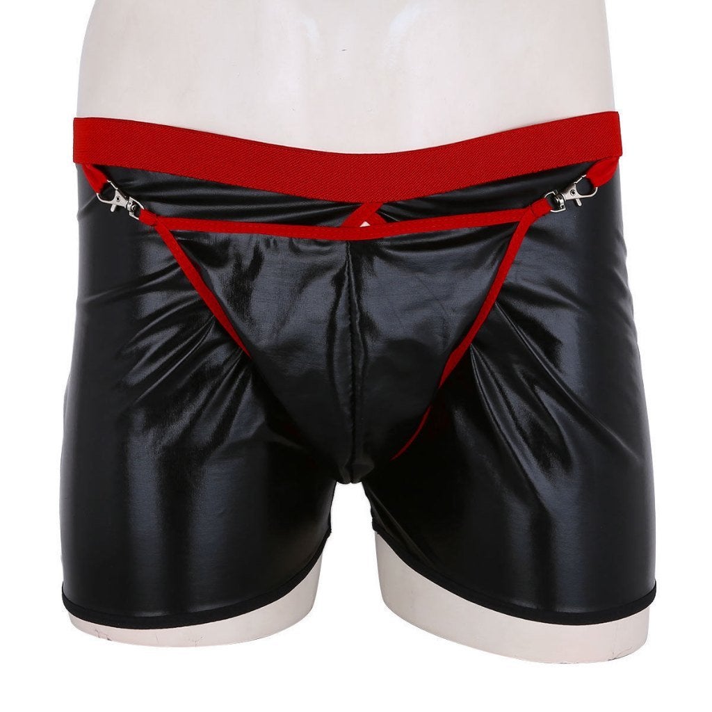 Zwarte leren chaps boxer, Verzenden, Zwart, Boxer