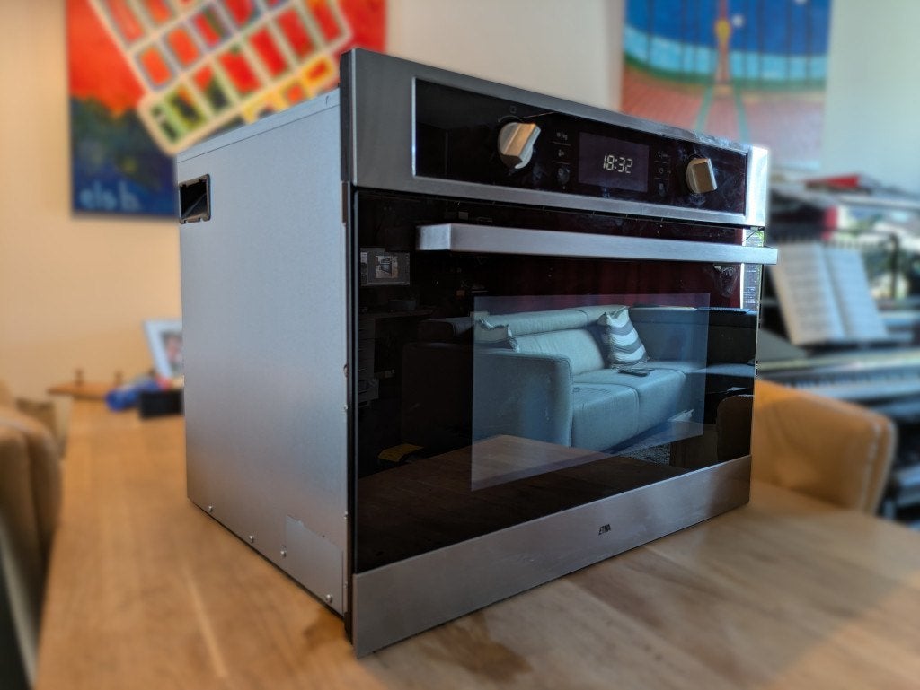 Etna Combioven CM344RVS - 45cm nishoogte, Ophalen, 45 tot 50 cm, Gebruikt, Combi-oven