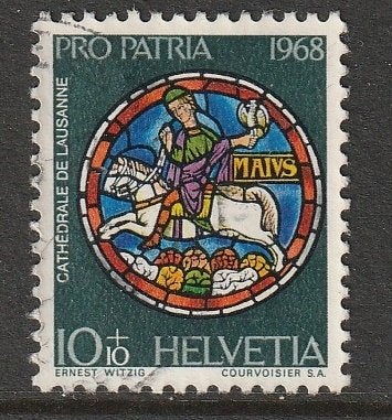 Zwitserland 1968 874 Pro Patria 10c, Gest, Ophalen of Verzenden, Gestempeld
