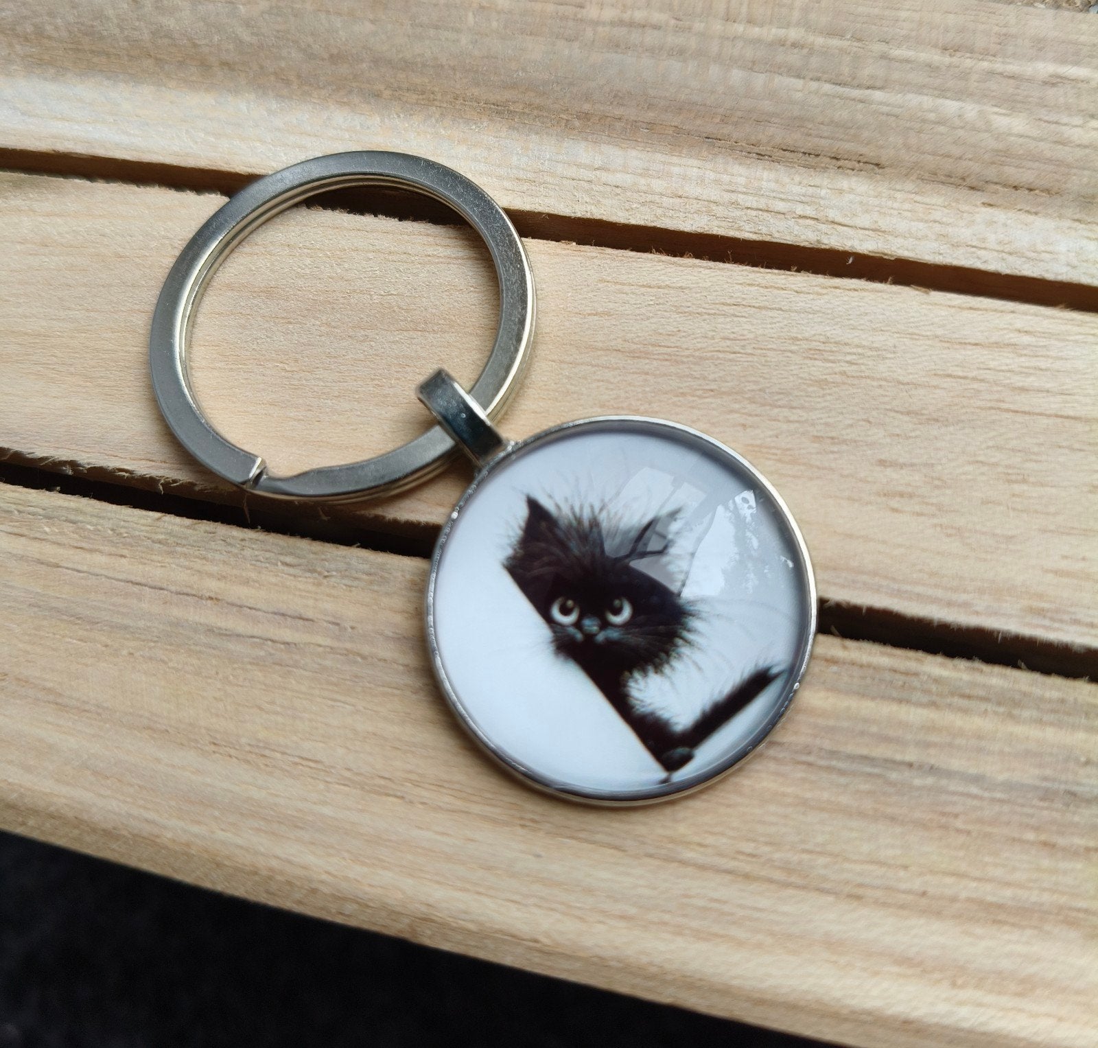 Sleutelhanger met pluizig kitten, Ophalen of Verzenden, Nieuw