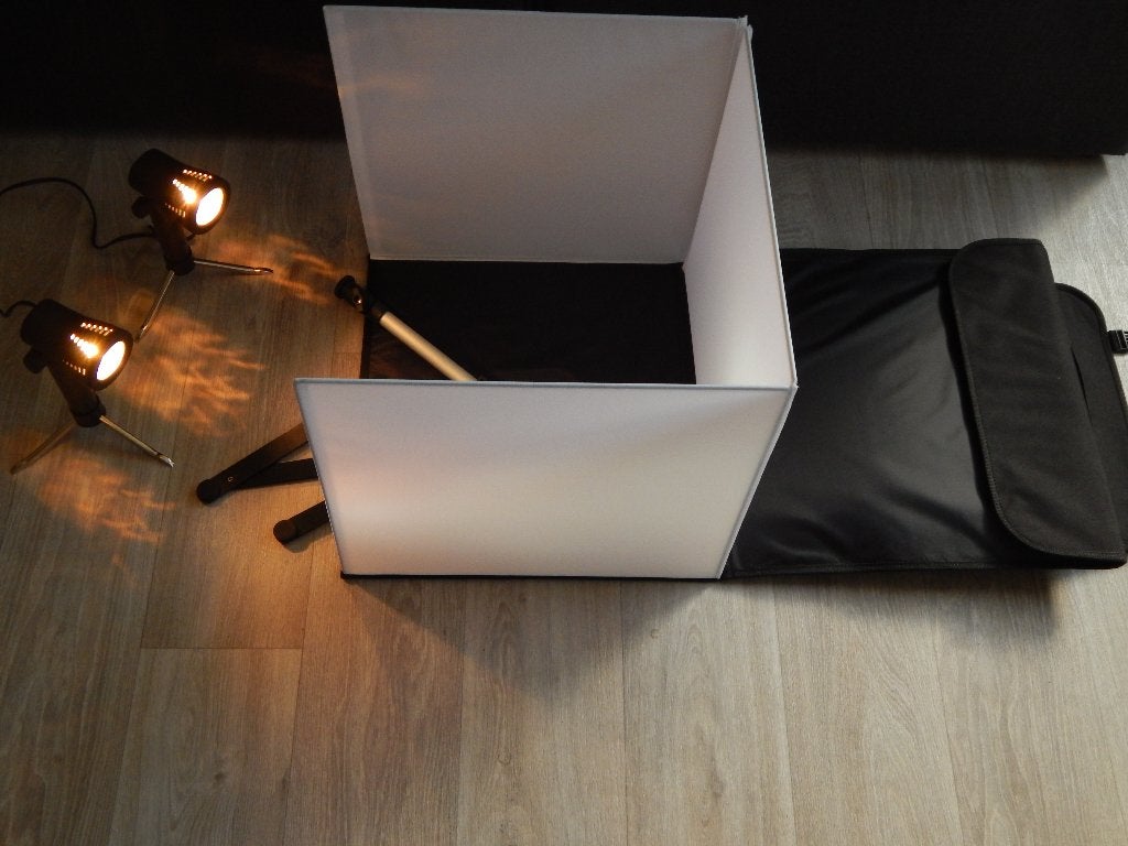 Draagbare opnametent/fotobox/ministudio, Ophalen of Verzenden, Gebruikt, Inclusief lampen, Mini fotostudio