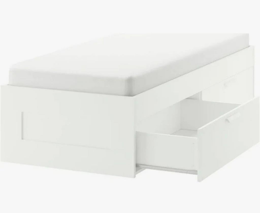 Brimnes bedframe met opberglades, Ophalen, Overige materialen, 90 cm, Eenpersoons