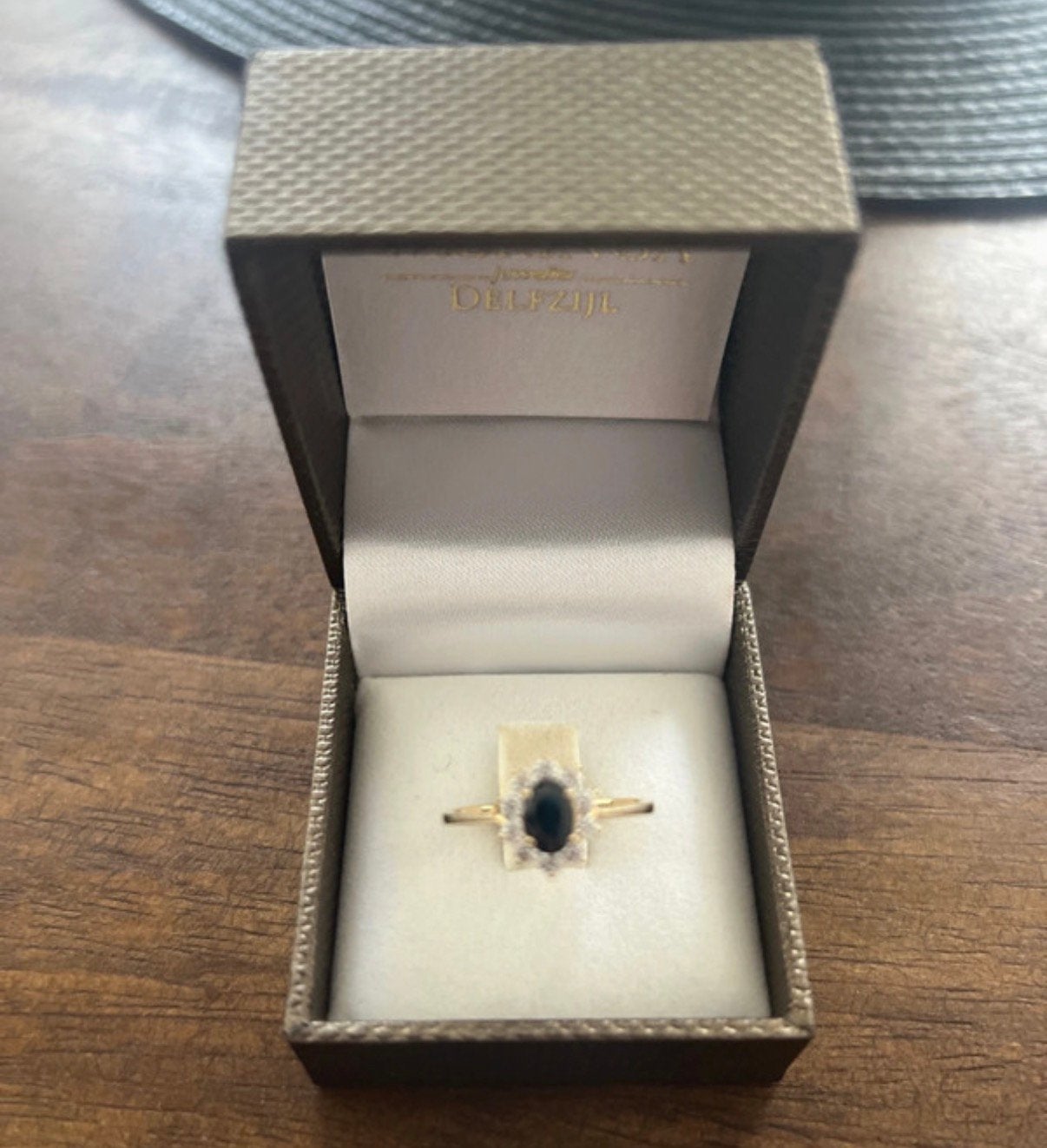 Blauwe saffier ring 14karaat, Ophalen, Nieuw, Goud, Overige merken