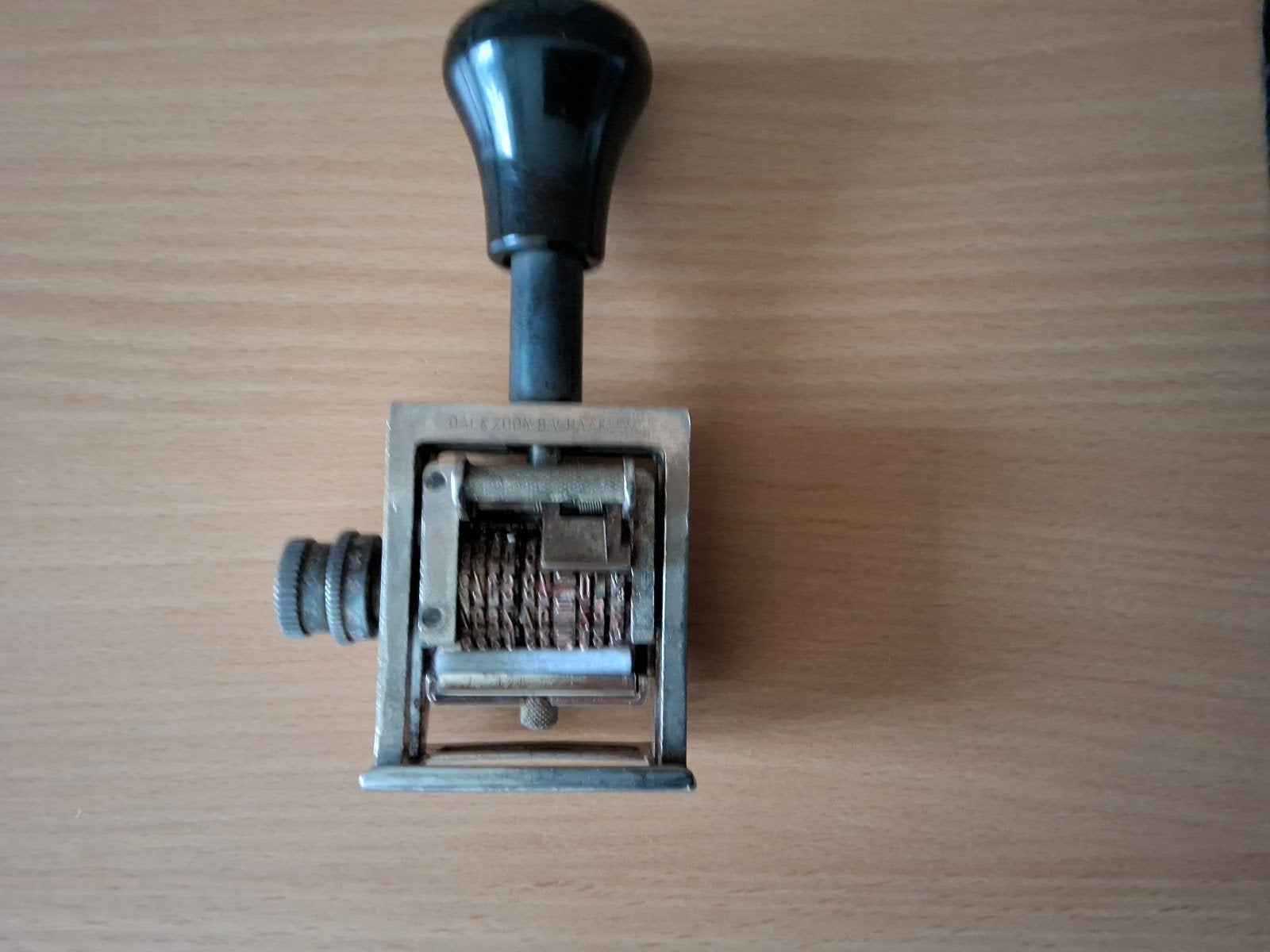 Vintage Bestuurders Handstempel met Leren Etui, Ophalen