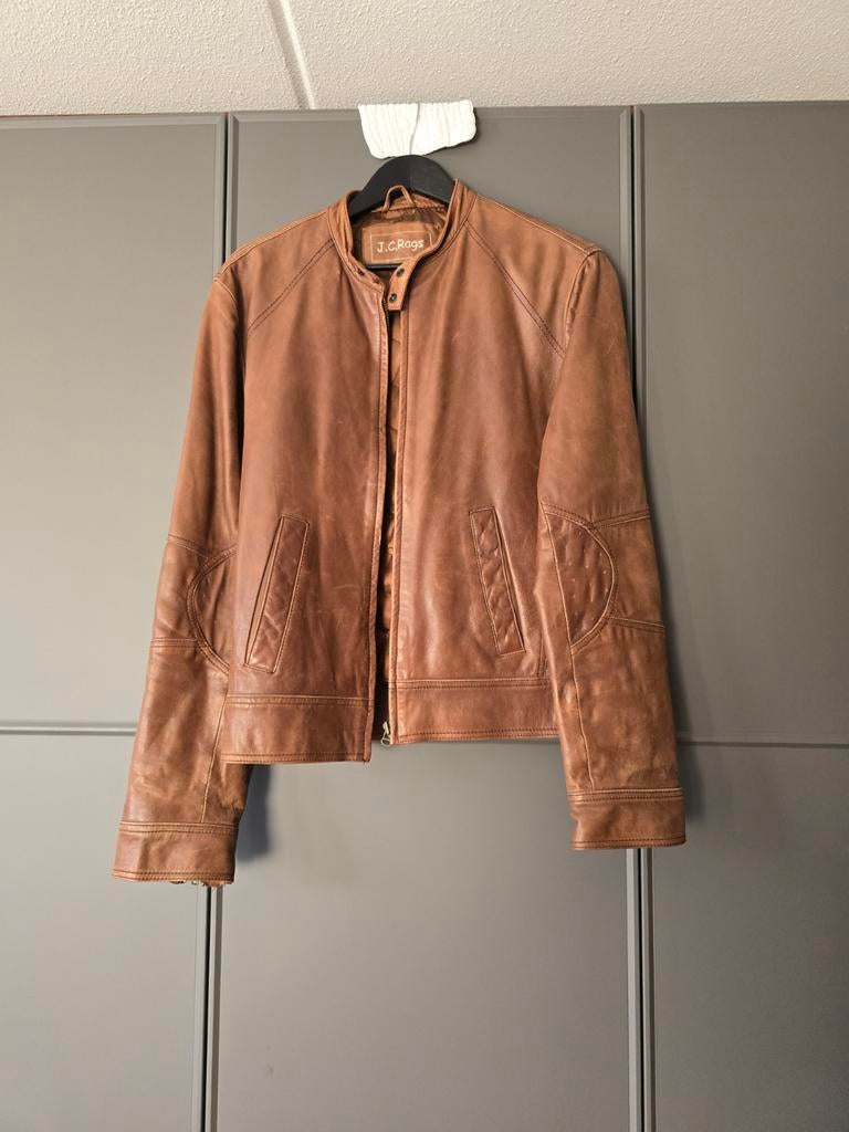 J.C. Rags Leren Jas Maat M - Bruin, Bruin, Maat 48/50 (M), Ophalen of Verzenden, Gedragen