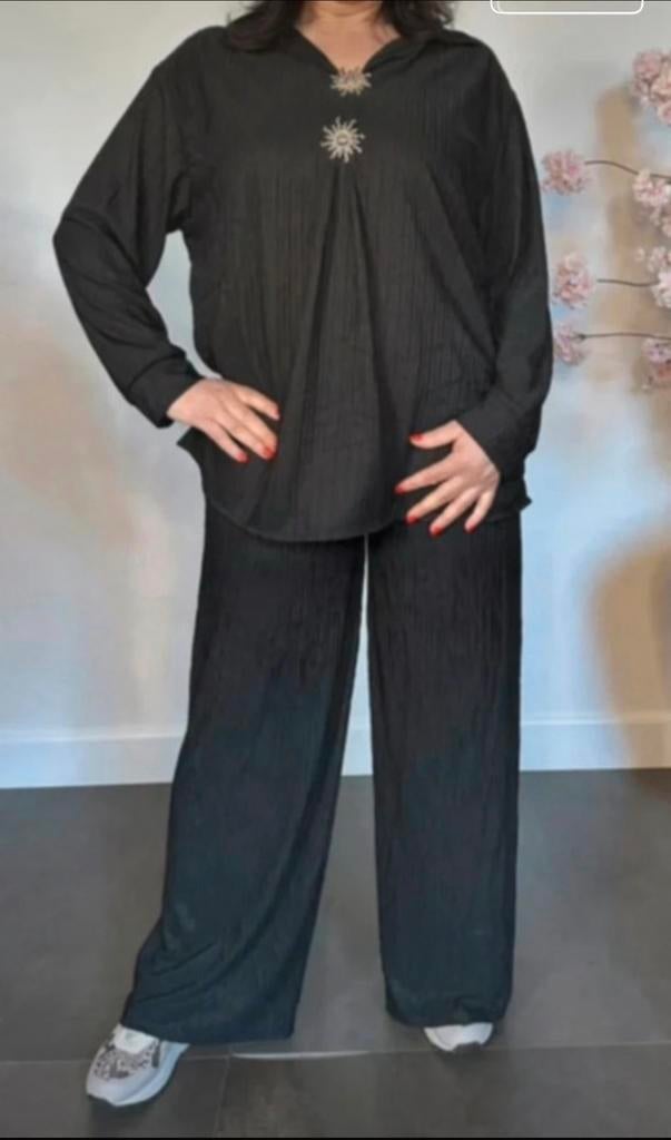 2 delige zwart oversized comfy pak, Ophalen of Verzenden, Nieuw, Maat 42/44 (L), Zwart