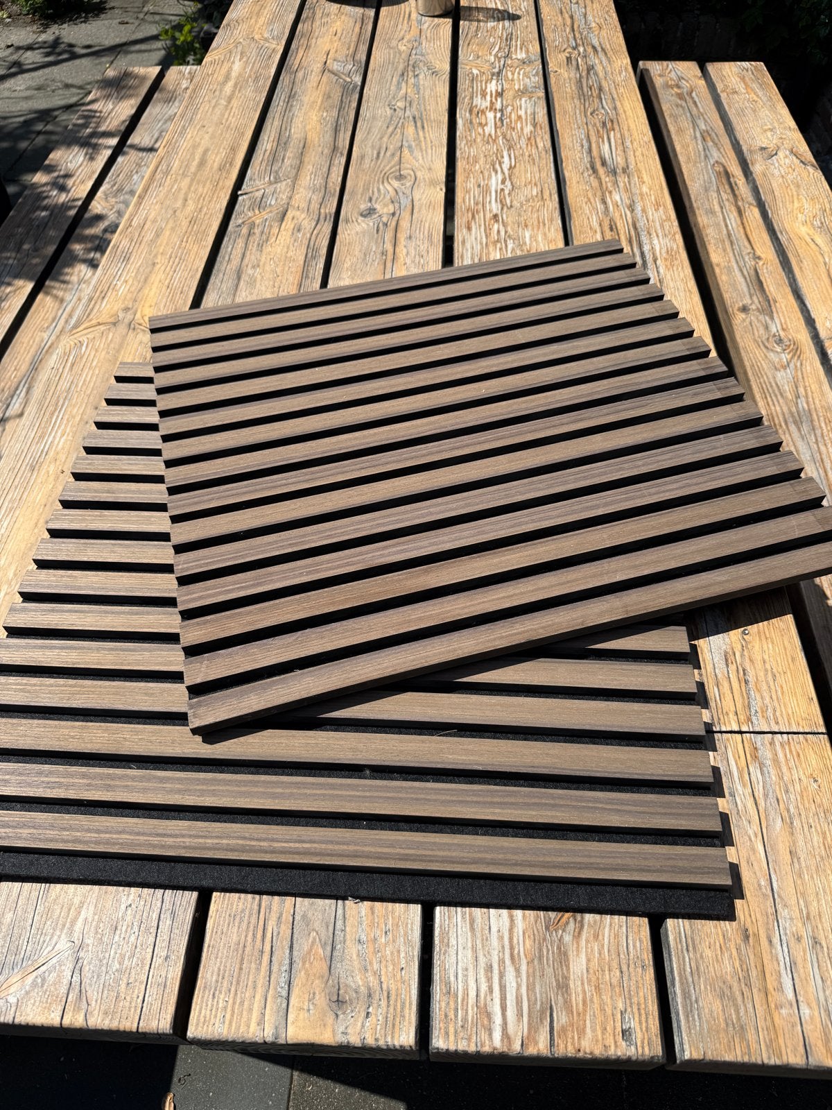 Akoestische plafondpanelen walnoot 60x64 cm, 4 stuks, Ophalen, Zo goed als nieuw