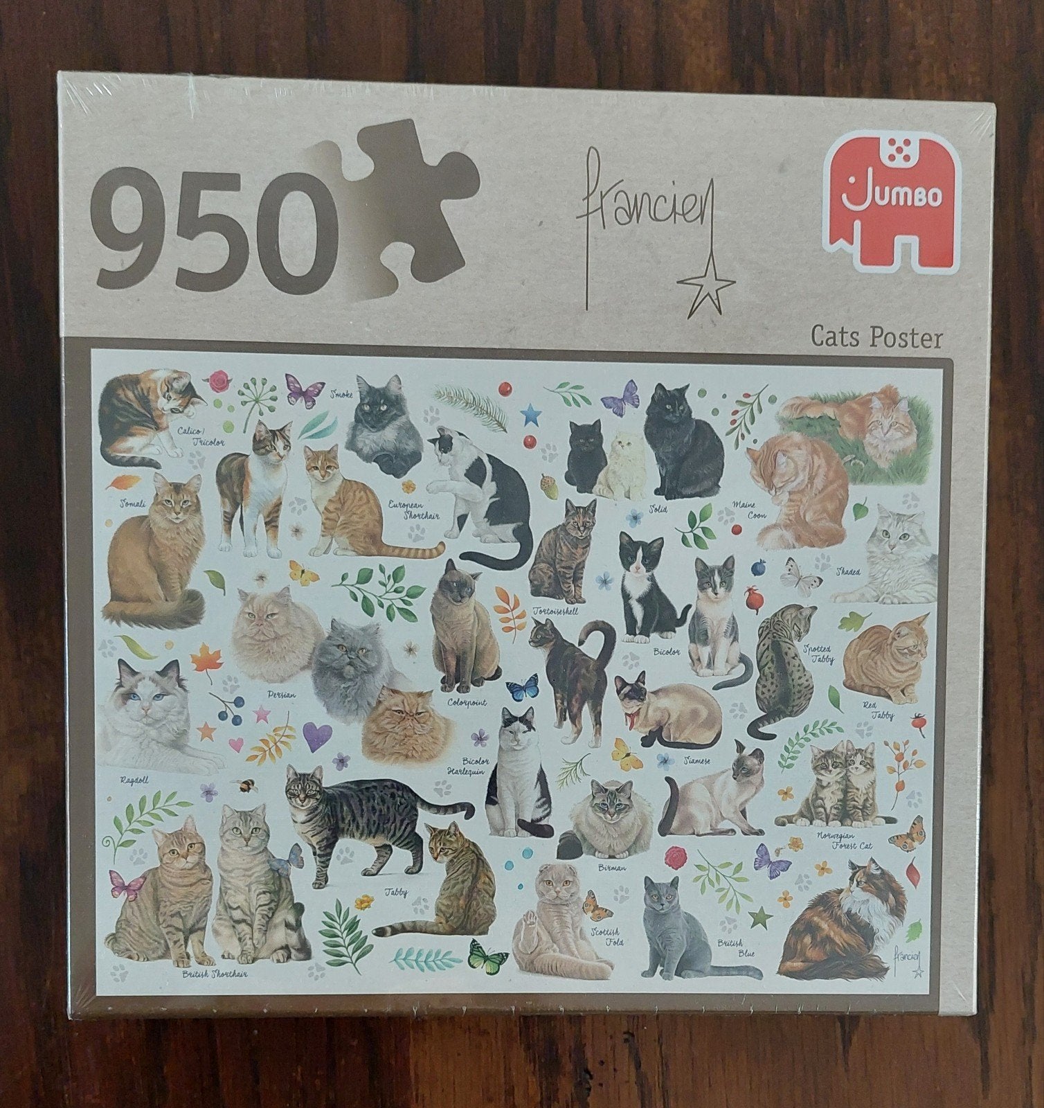 Legpuzzel Francien's katten 950 stukjes, Ophalen of Verzenden, 500 t/m 1500 stukjes, Nieuw, Legpuzzel