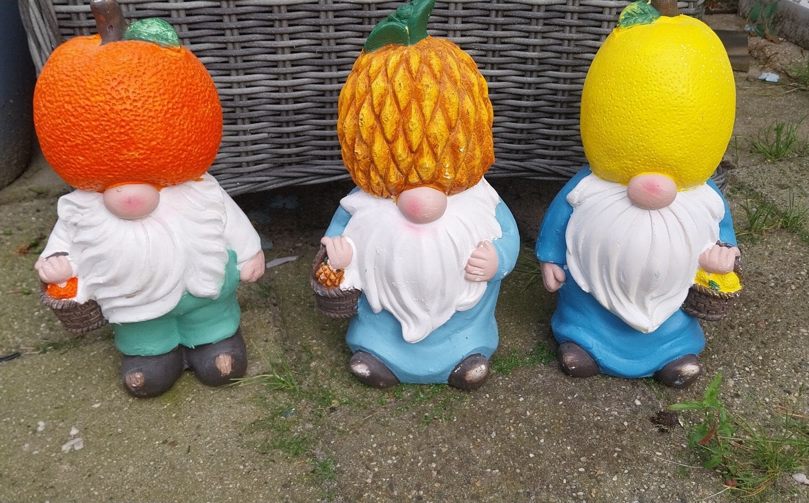 Nieuwe set van 3 vrolijke tuinkabouters, Ophalen of Verzenden, Nieuw, Tuinkabouter