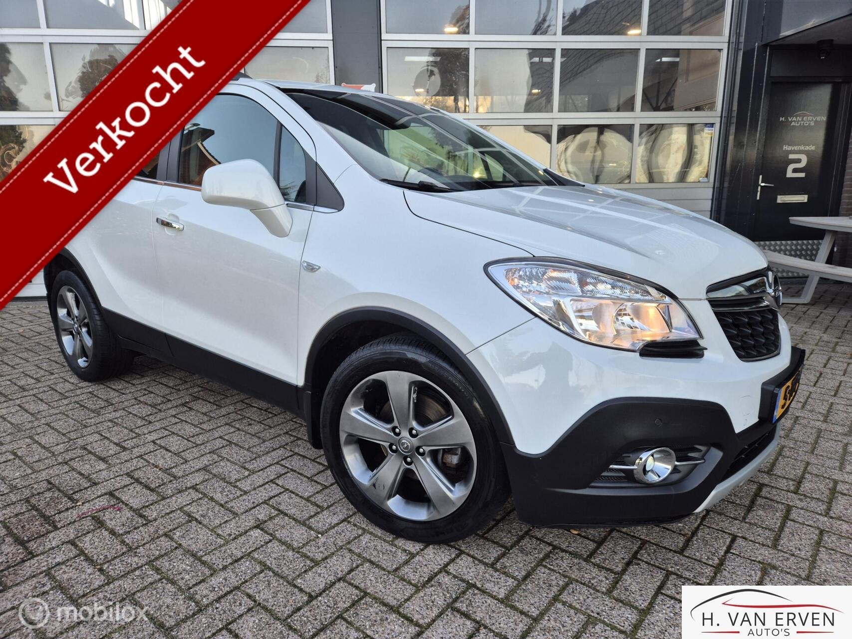 Opel Mokka 1.4 T Cosmo AUTOMAAT 1E EIGENAAR 18" NAP, Auto's, Euro 5, 15 km/l, Leder en Stof, Wit