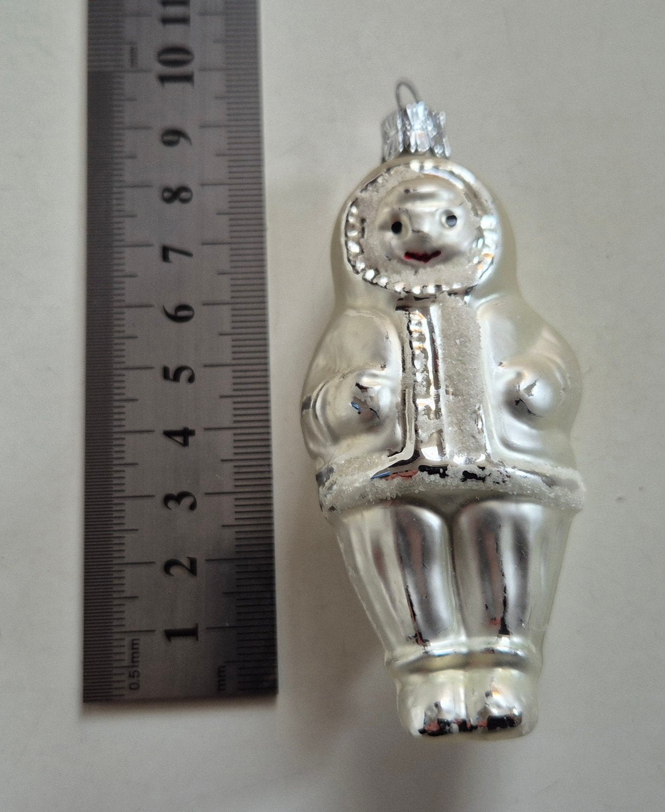 Oude Kerstbal sneeuwpop zilver, Diversen, Ophalen of Verzenden