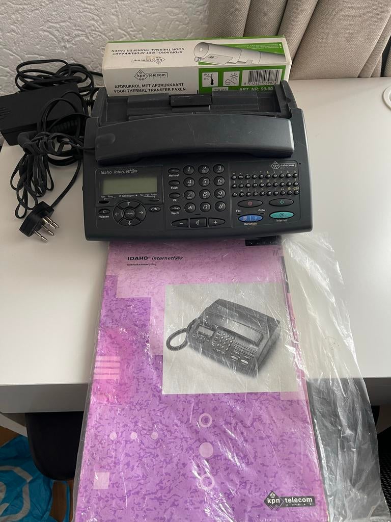KPN Telecom Idaho Internetfax met handleiding en rol, Telecommunicatie, Faxen, Ophalen of Verzenden, Gebruikt, Fax