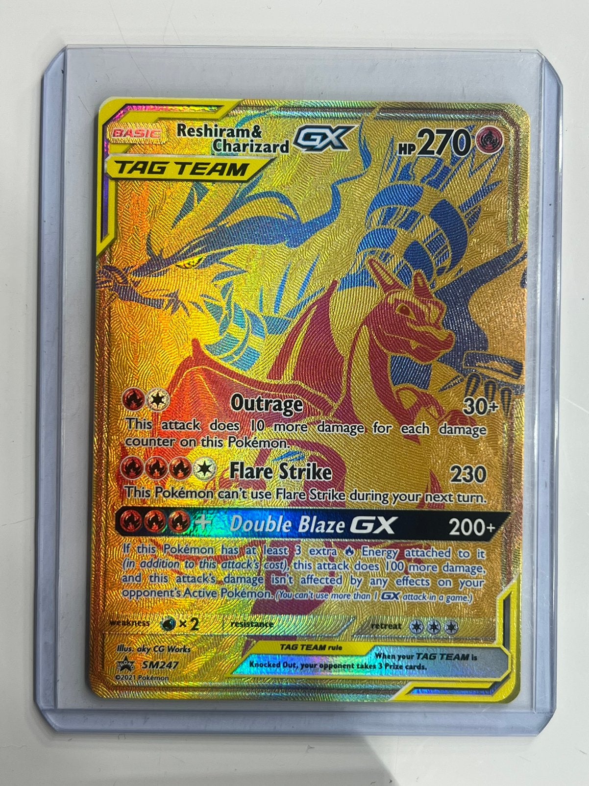 Reshiram & Charizard GX #SM247, Hobby en Vrije tijd, Ophalen of Verzenden, Zo goed als nieuw