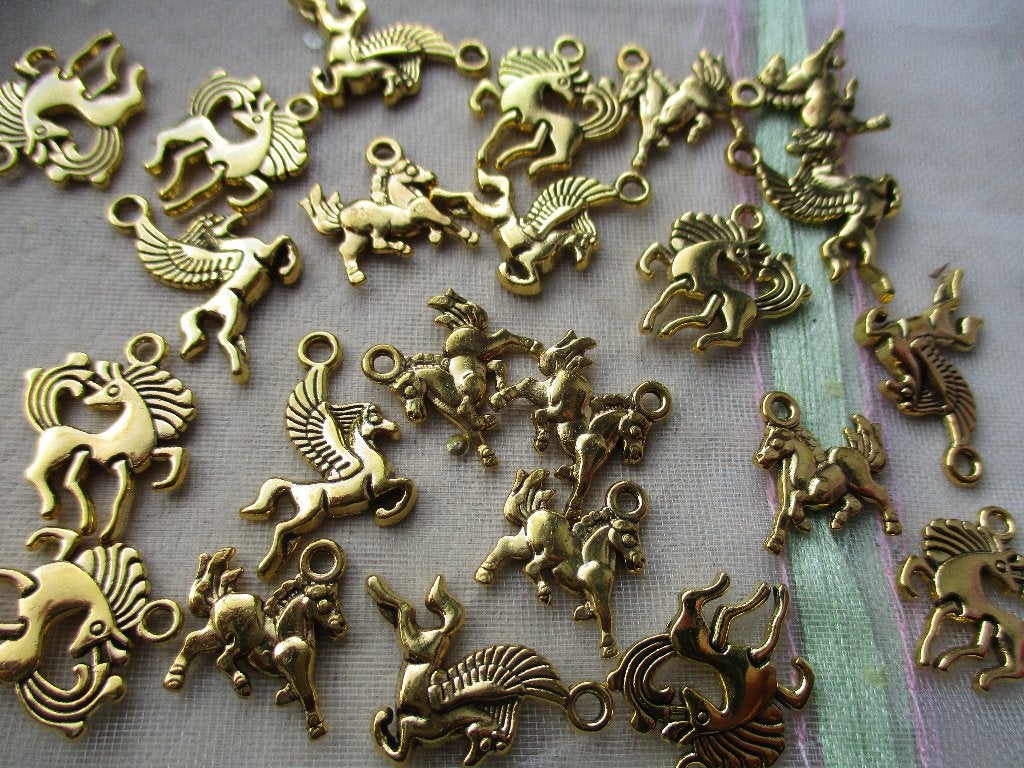 175/ gold plated DQ paarden bedels, Ophalen of Verzenden, Nieuw, Bedel