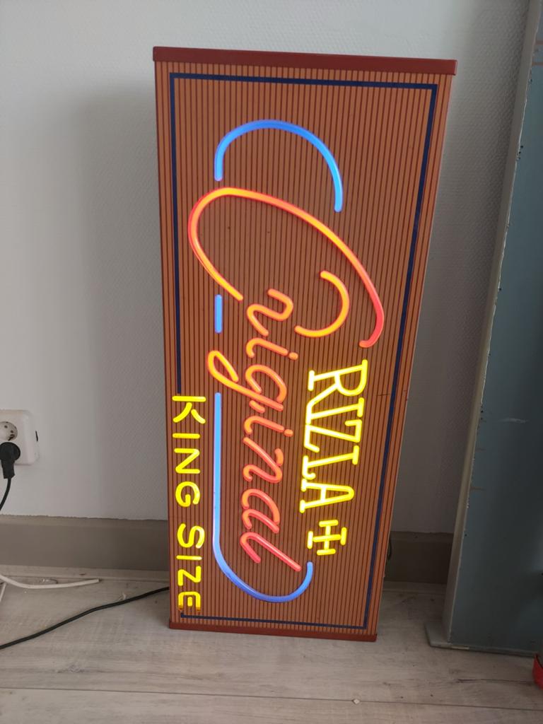 Vintage lichtbak 'Original Pizza King Size', Ophalen, Gebruikt, Vintage, Retro, Neon, Reclame