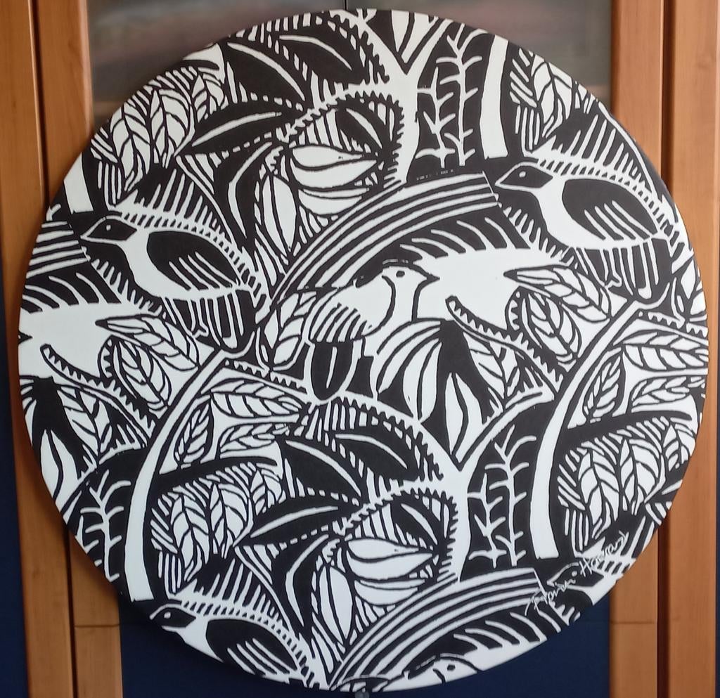Ronde wanddecoratie met vogels, Ophalen, Zo goed als nieuw, Wandcirkel, Met ophangsysteem