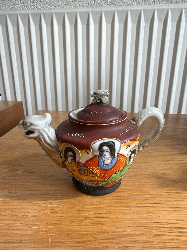 antieke Japanse theepot (Kutani / Moriage) – Vroege 20e eeuw, Antiek en Kunst, Ophalen