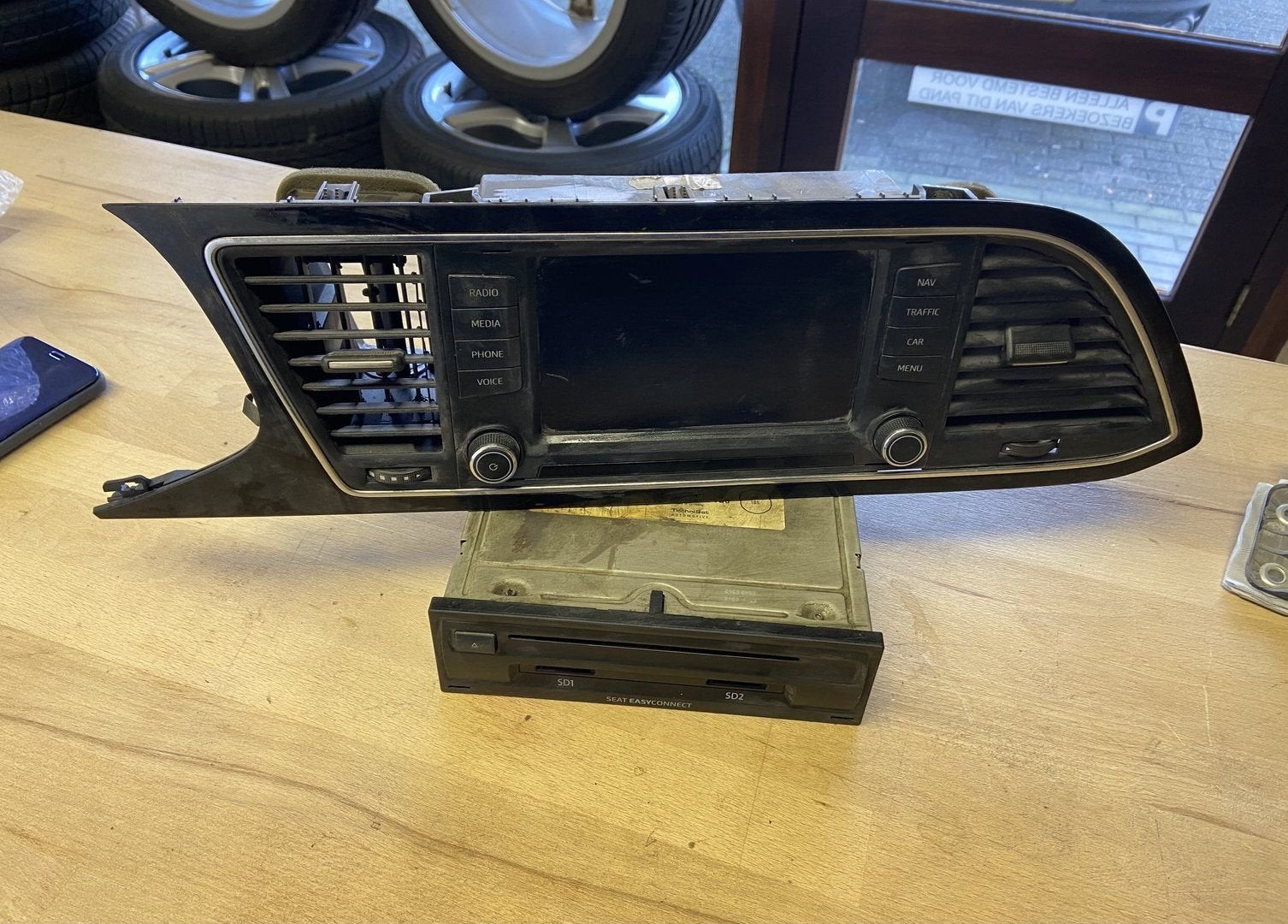 Seat Leon 5F navigatie systeem 5F0919604A 5QA035846 grote na, Gebruikt, -, -, Ophalen of Verzenden