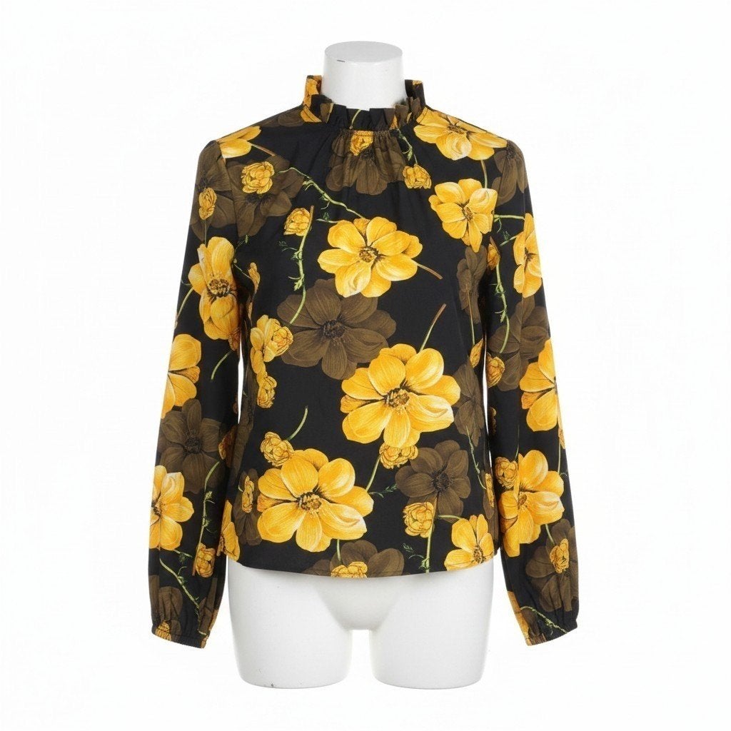 Shein shirt met bloemenprint maat 38, Maat 38/40 (M), Zwart, Ophalen of Verzenden, Zo goed als nieuw
