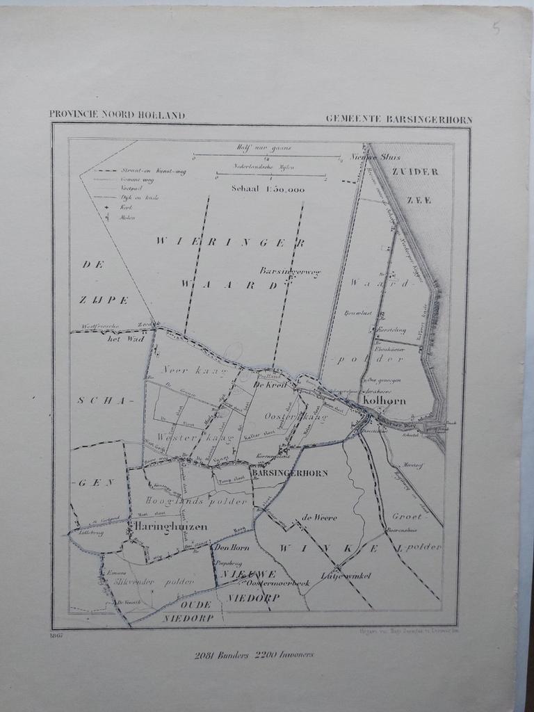 5 / Barsingerhorn Kolhorn Haringhuizen De Kreil J. Kuyper, Antiek en Kunst, Ophalen of Verzenden