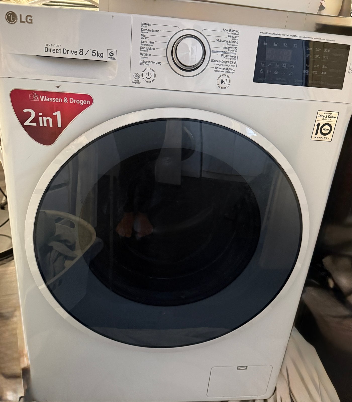 LG Wasdroogcombinatie F4J6TM0W - Wasmachine 8kg, 8 tot 10 kg, Ophalen, Gebruikt, 85 tot 90 cm
