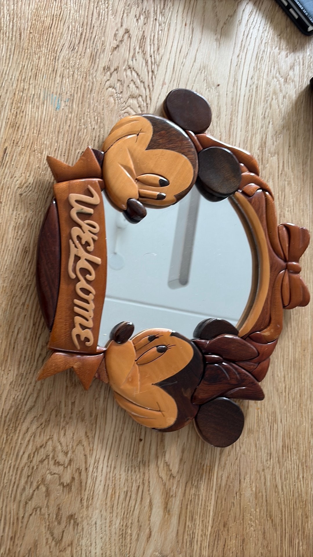 Vintage mickey mouse spiegel, Ophalen of Verzenden, Gebruikt, Spiegel