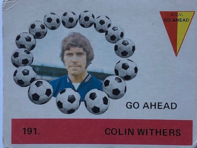 Voetbalplaatjes Go Ahead Monty Gum 1971, Verzamelen, Ophalen of Verzenden, Zo goed als nieuw, Overige binnenlandse clubs, Spelerskaart