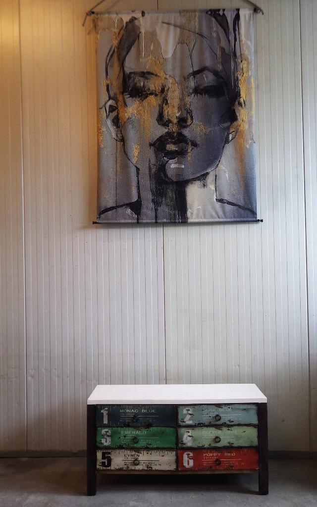 * Industrieel  dressoir* 6 laden., Antiek en Kunst, Ophalen
