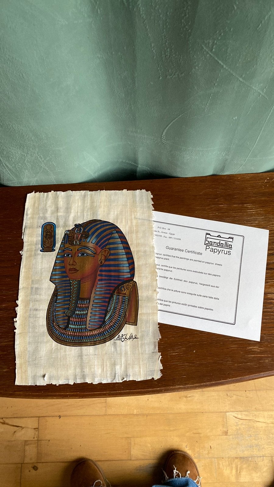 Papyrus egypte origineel schilderij antiek uniek retro, Ophalen of Verzenden
