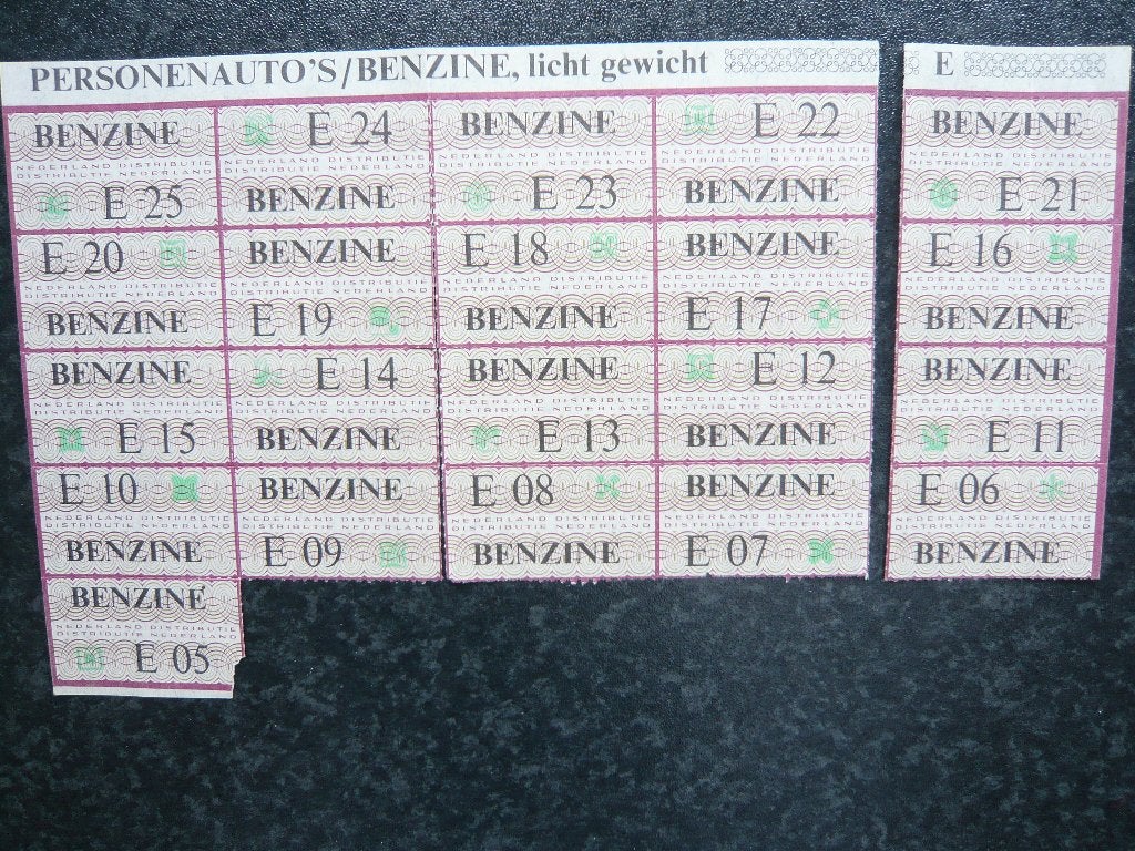 Benzinezegels uit 1973, 21 stuks, Ophalen of Verzenden, Gebruikt
