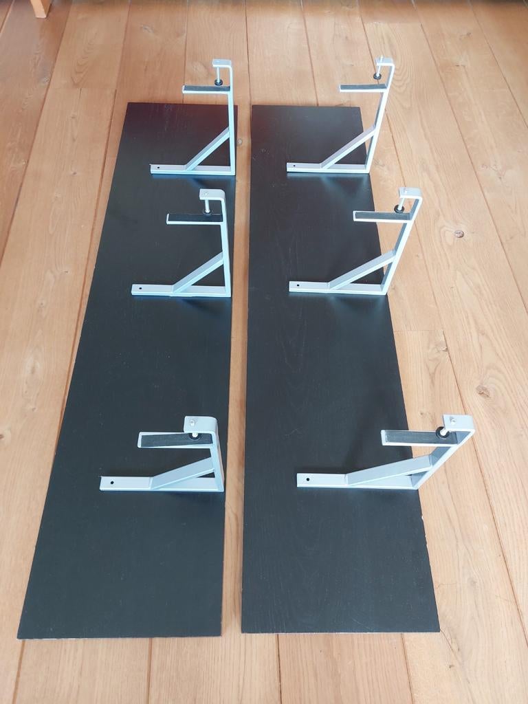 2x monitorplank / bureauplank / schermverhoger - 28x119cm, Ophalen, Zo goed als nieuw