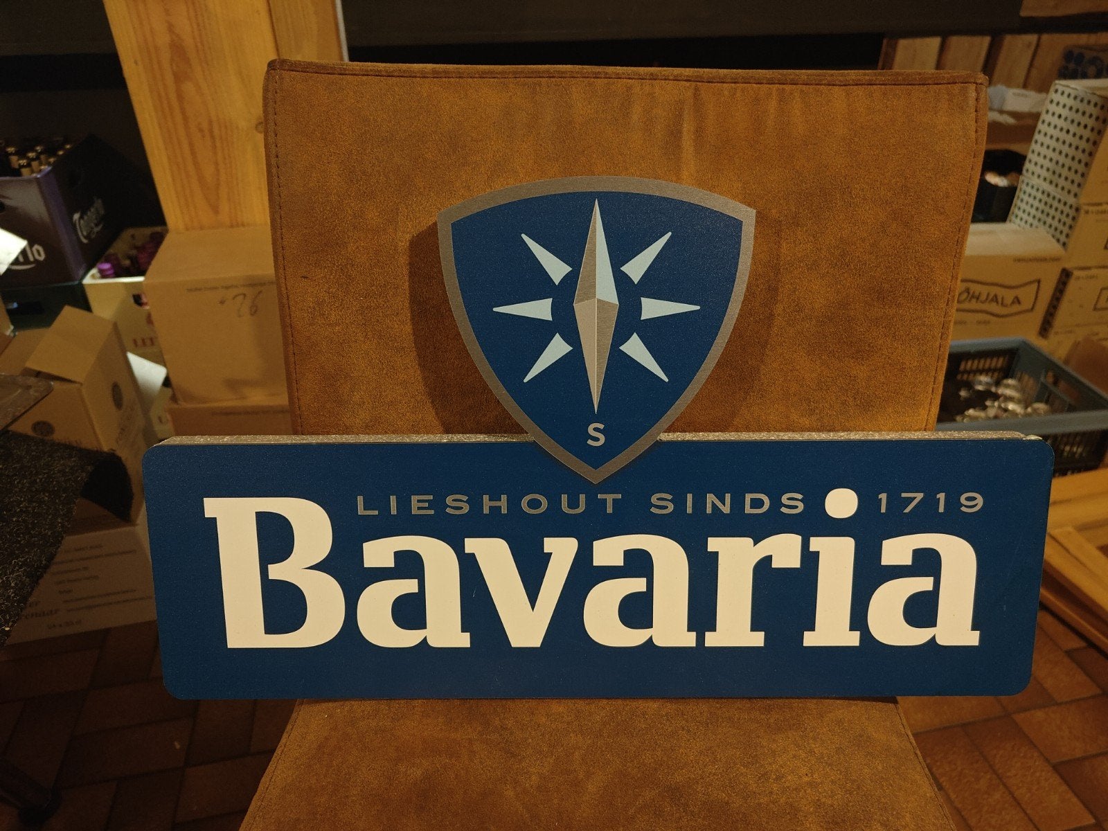 Bavaria Reclamebord en Schild - Lieshout Sinds 1719, Ophalen, Gebruikt, Reclamebord, Plaat of Schild, Bavaria
