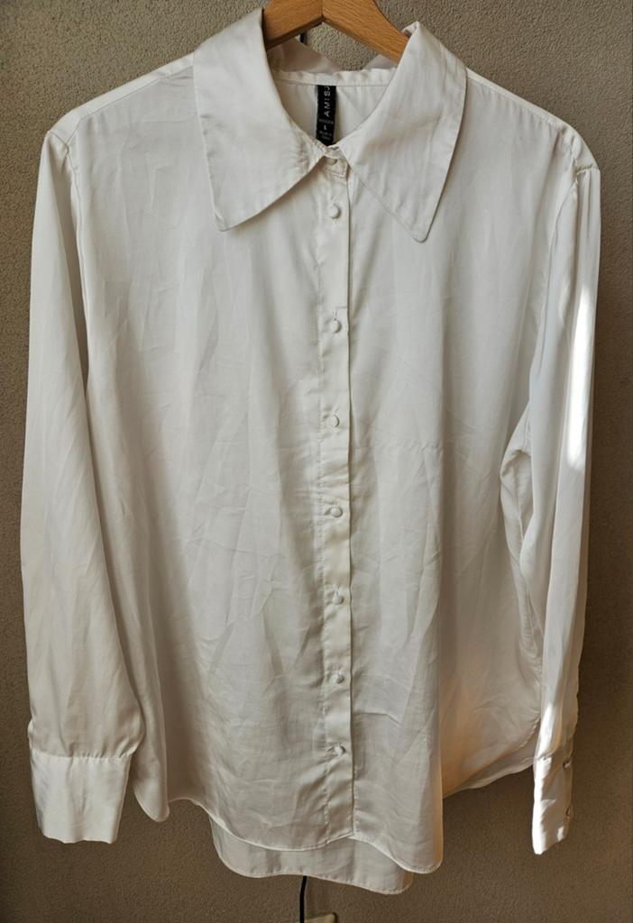 Witte blouse van Amisu, maat L, Wit, Maat 42/44 (L), Ophalen of Verzenden, Zo goed als nieuw