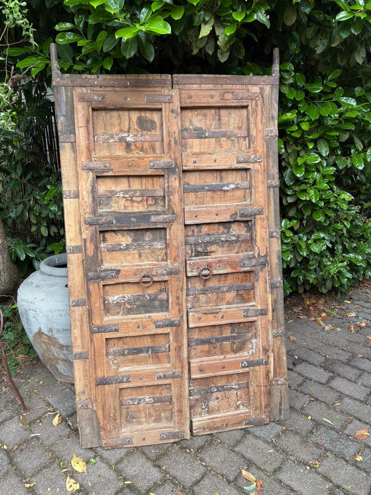 Stoere set van 2 oude deuren uit India, Ophalen, Gebruikt, Oosters, Hout