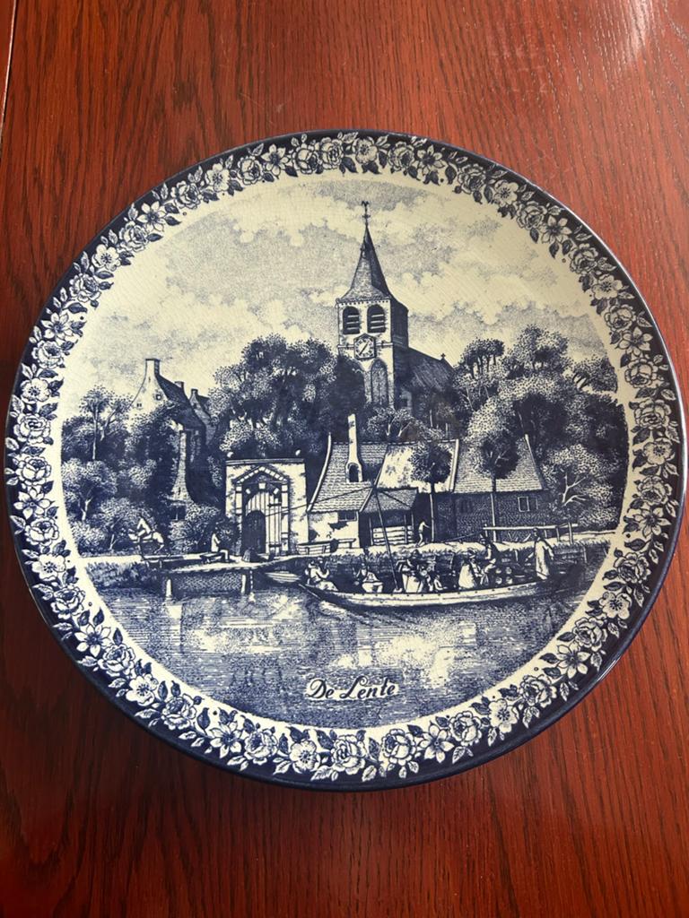 Delfts Blauw Wandbord 'De Lente' - Handgeschilderd, Antiek en Kunst, Antiek | Wandborden en Tegels, Ophalen
