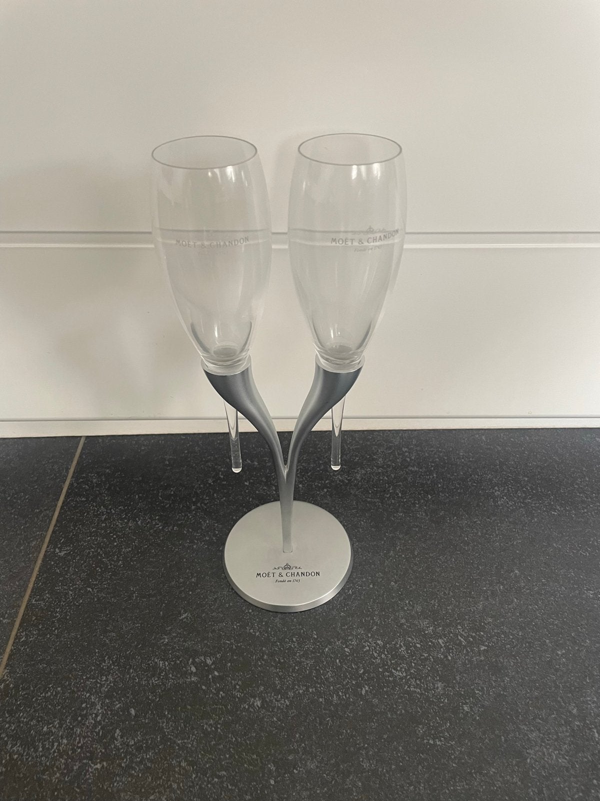 Moët & Chandon champagneglazen houder, Ophalen of Verzenden, Zo goed als nieuw, Zilver, Metaal