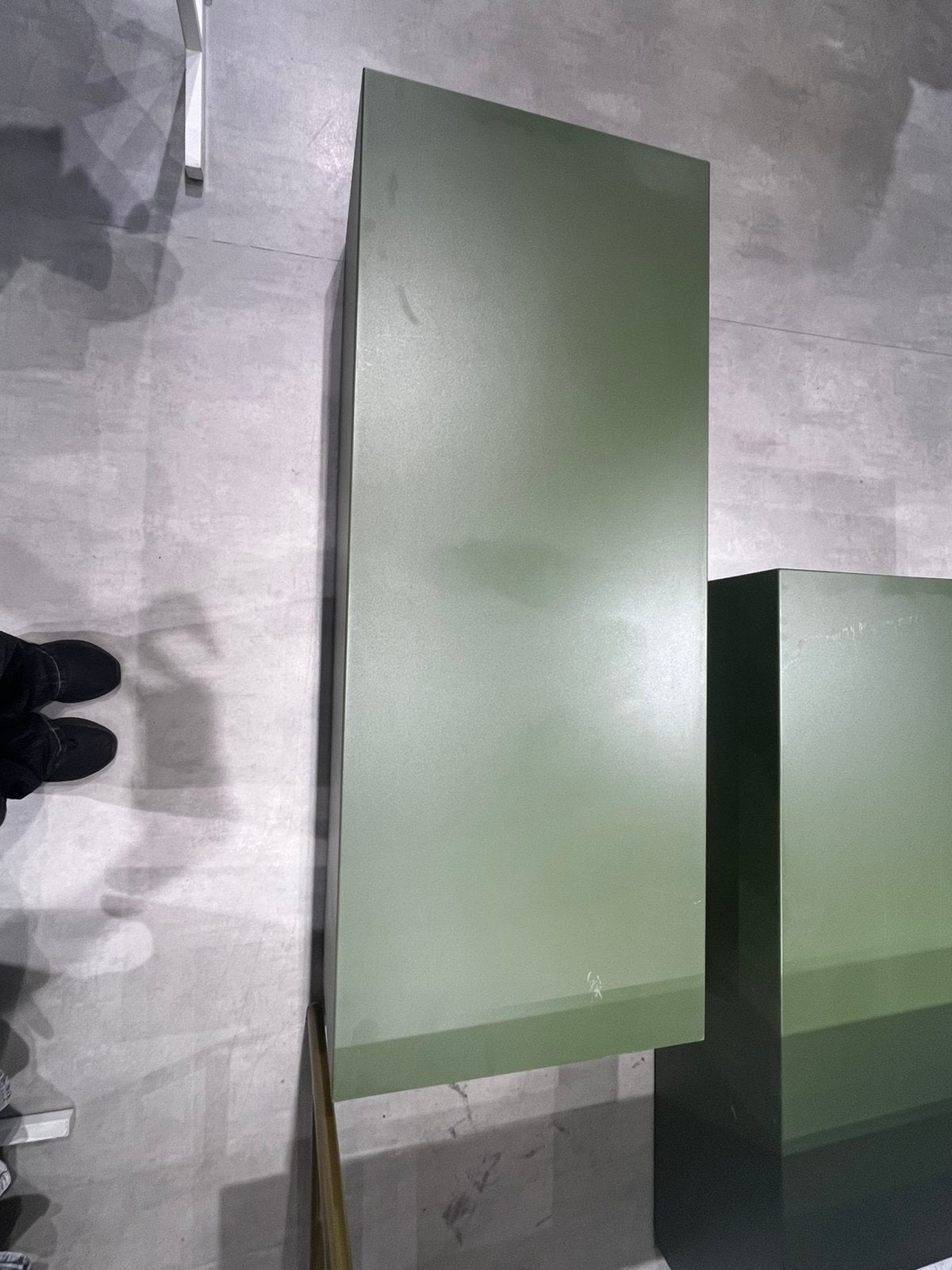 Groene blokken, Huis en Inrichting, Tafels | Bijzettafels, Gebruikt, Metaal of Aluminium, Rond, 75 cm of meer