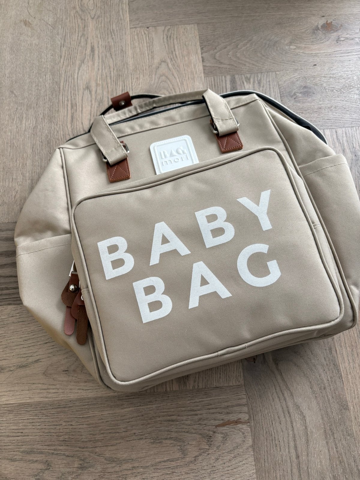 Baby bag with changing pad, Kinderen en Baby's, Luiertassen, Verzorgingstas, Beige, Gebruikt, Overige merken