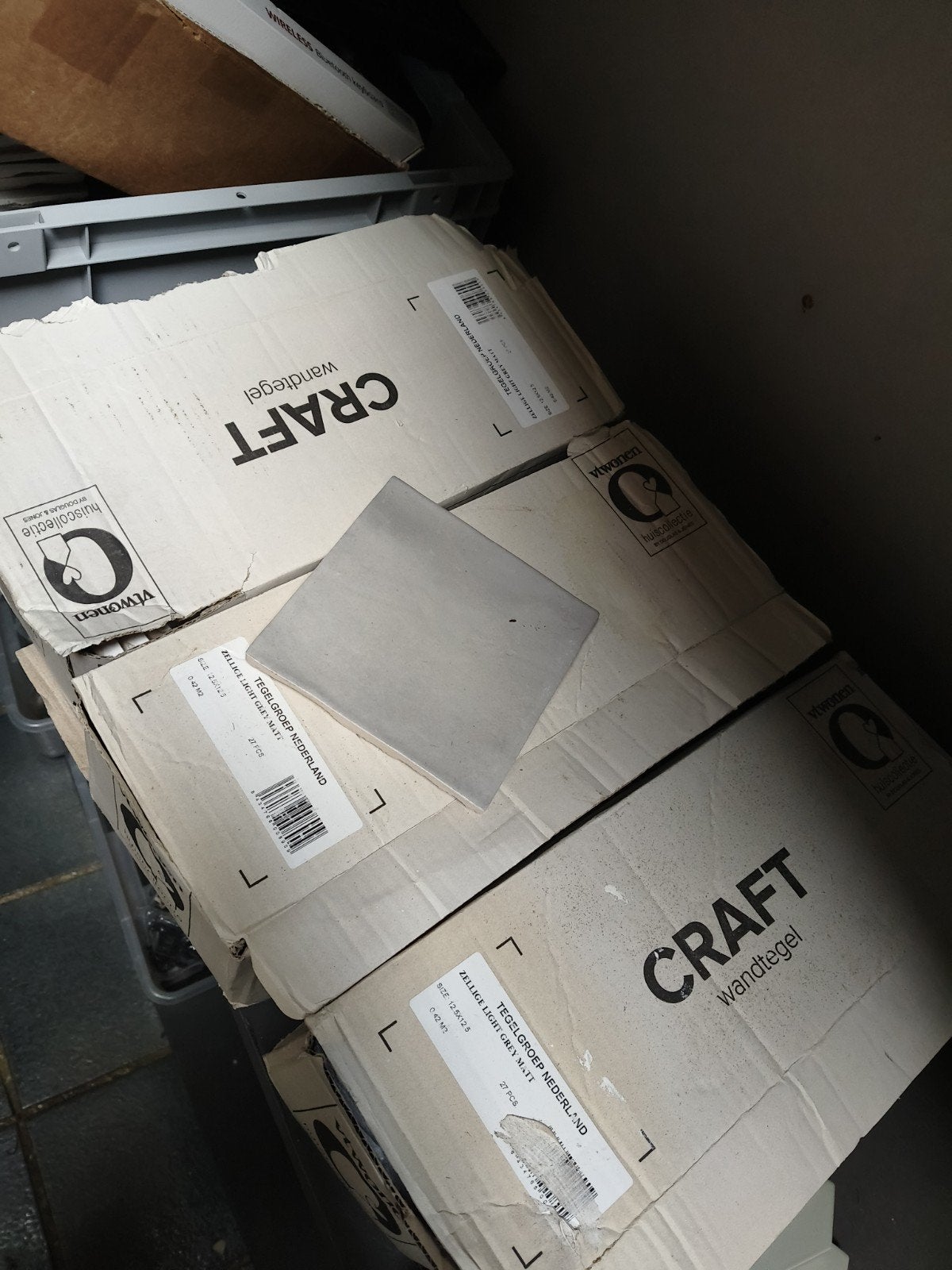Craft Wandtegels Zellige Light Grey Matt 12.5x12.5 cm, Doe-het-zelf en Verbouw, Ophalen