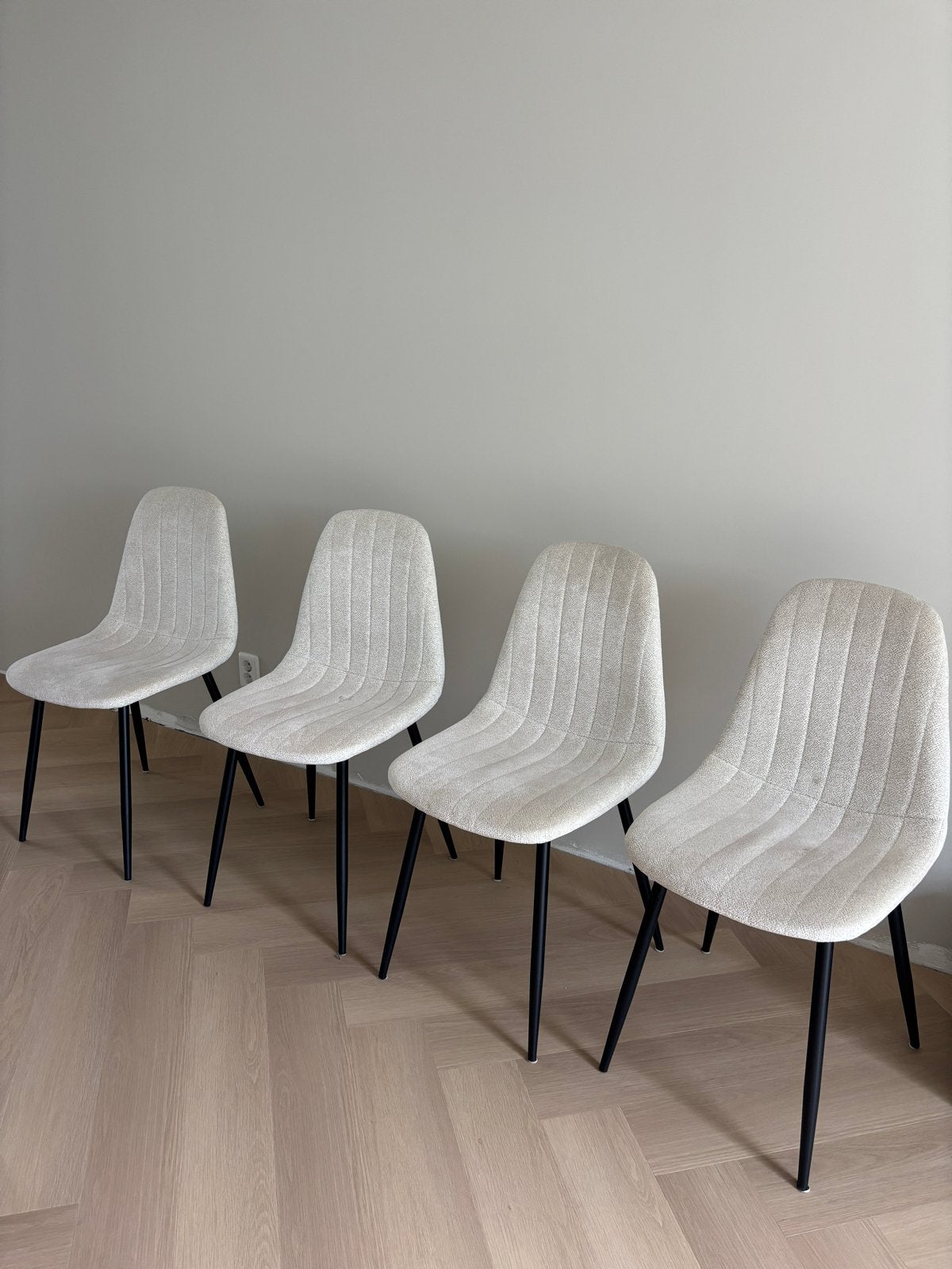 Leen Bakker eetkamerstoelen creme - 4 stuks, Ophalen, Gebruikt, Overige kleuren, Vier