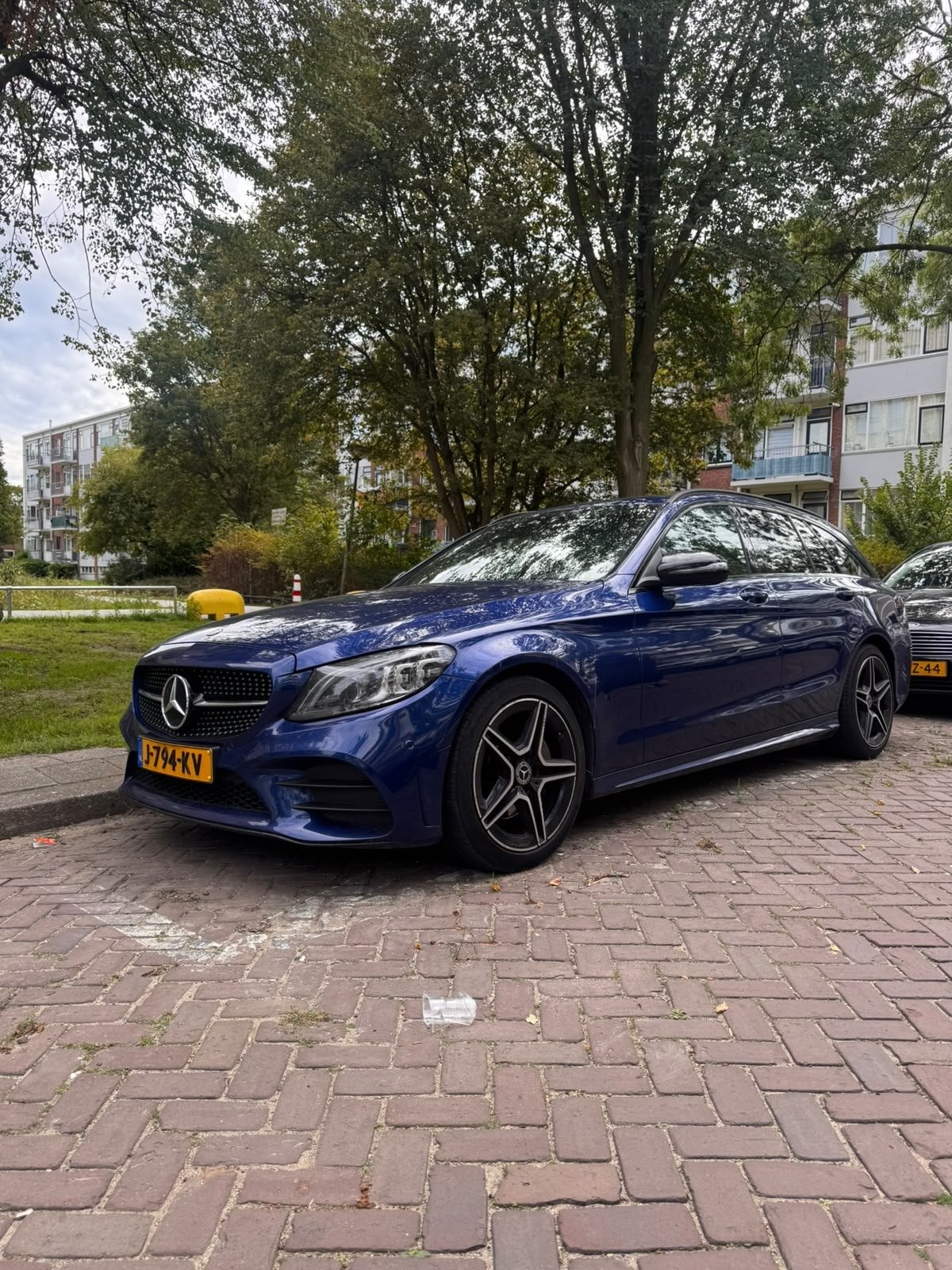 Mercedes-Benz C-Klasse C180 156pk 9G-TRONIC 2020 Blauw, Auto's, Achterwielaandrijving, 1800 kg, Zwart, Blauw