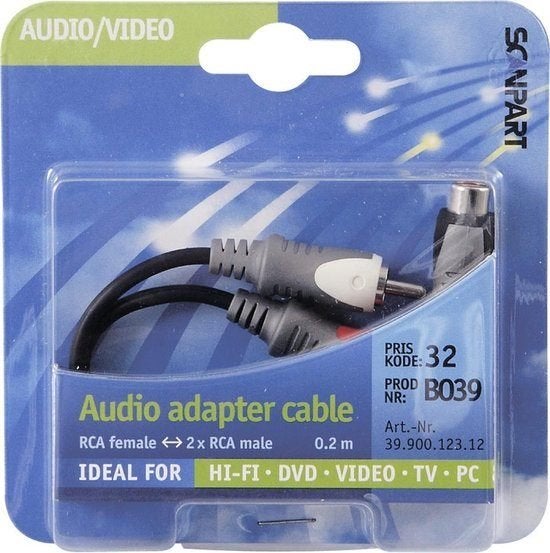 Scanpart tulp(F)-2tulp(M) (Adapterkabel)*nieuw*, Scanpart, Nieuw, Minder dan 2 meter, Info@scanpart.nl