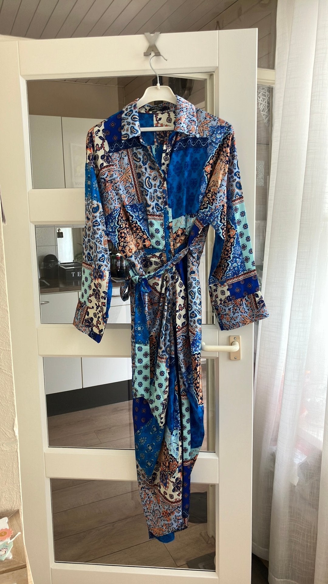 Lange excl.door koop japon mt XL, Kleding | Dames, Jurken, Blauw, Maat 46/48 (XL) of groter, Ophalen of Verzenden, Zo goed als nieuw
