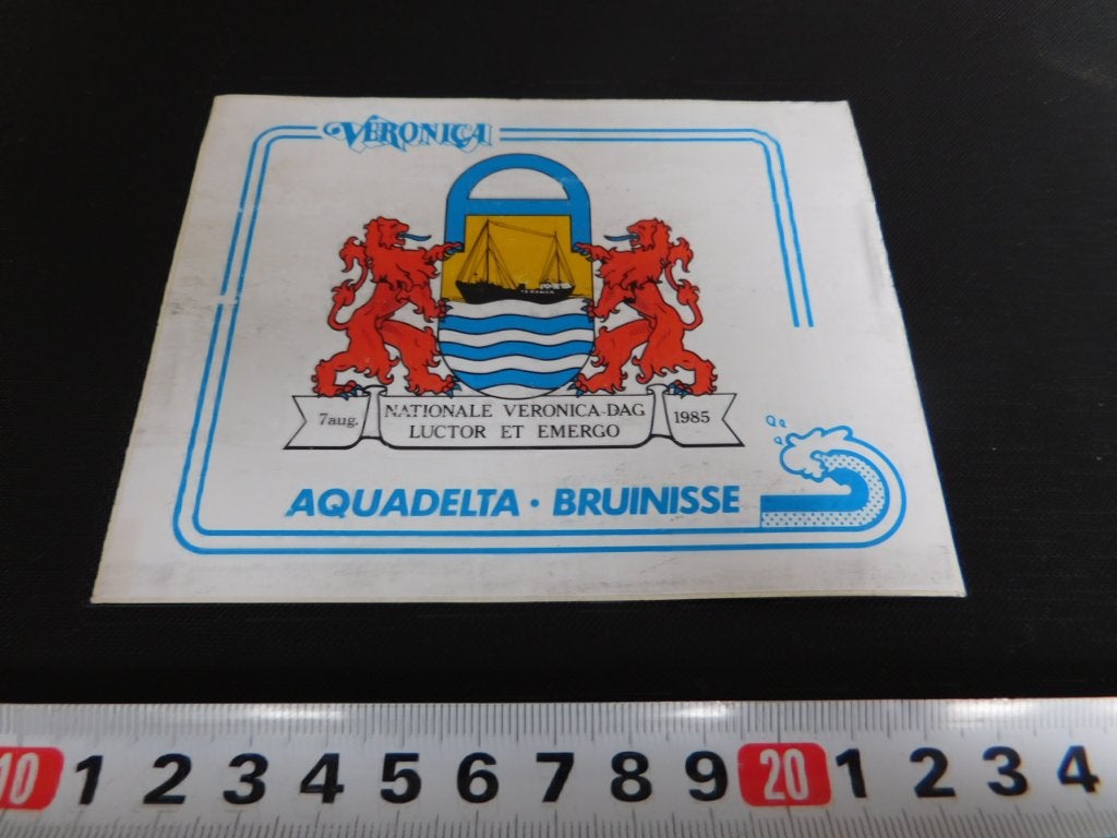 sticker Omroep VERONICA AQUADELTA Bruinisse 1985, Ophalen, Zo goed als nieuw