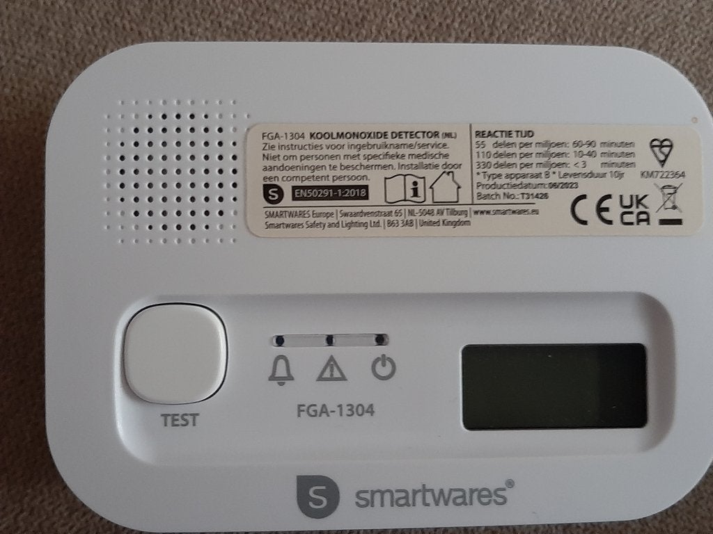Koolmonoxide detector merk Smartwares niet gebruikt, Detector, Sensor of Melder, Nieuw, Ophalen of Verzenden, Overige soorten