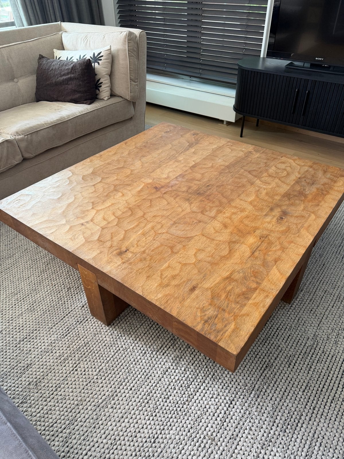 Design Salontafel Linteloo low Table 120x120, Huis en Inrichting, Ophalen, Gebruikt, 100 tot 150 cm, Vierkant