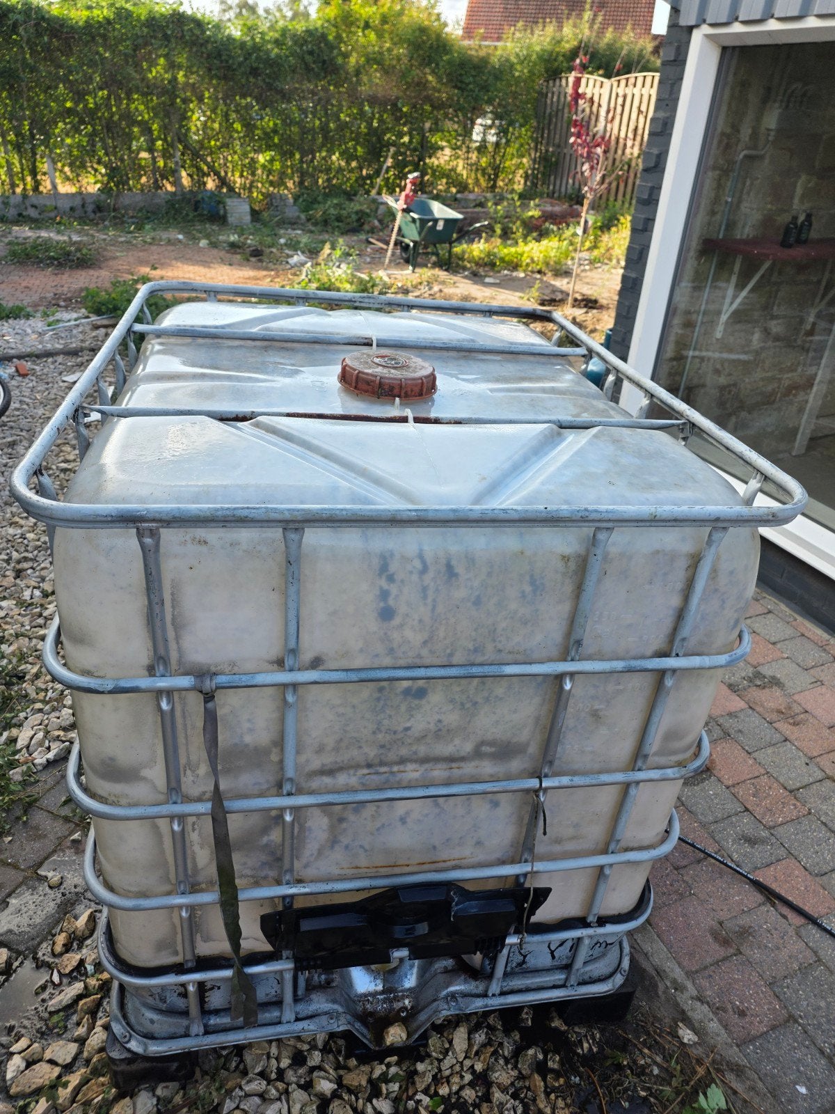 IBC-container 1000 liter - Regenwateropvang, 150 liter of meer, Ophalen of Verzenden, Gebruikt, Kunststof