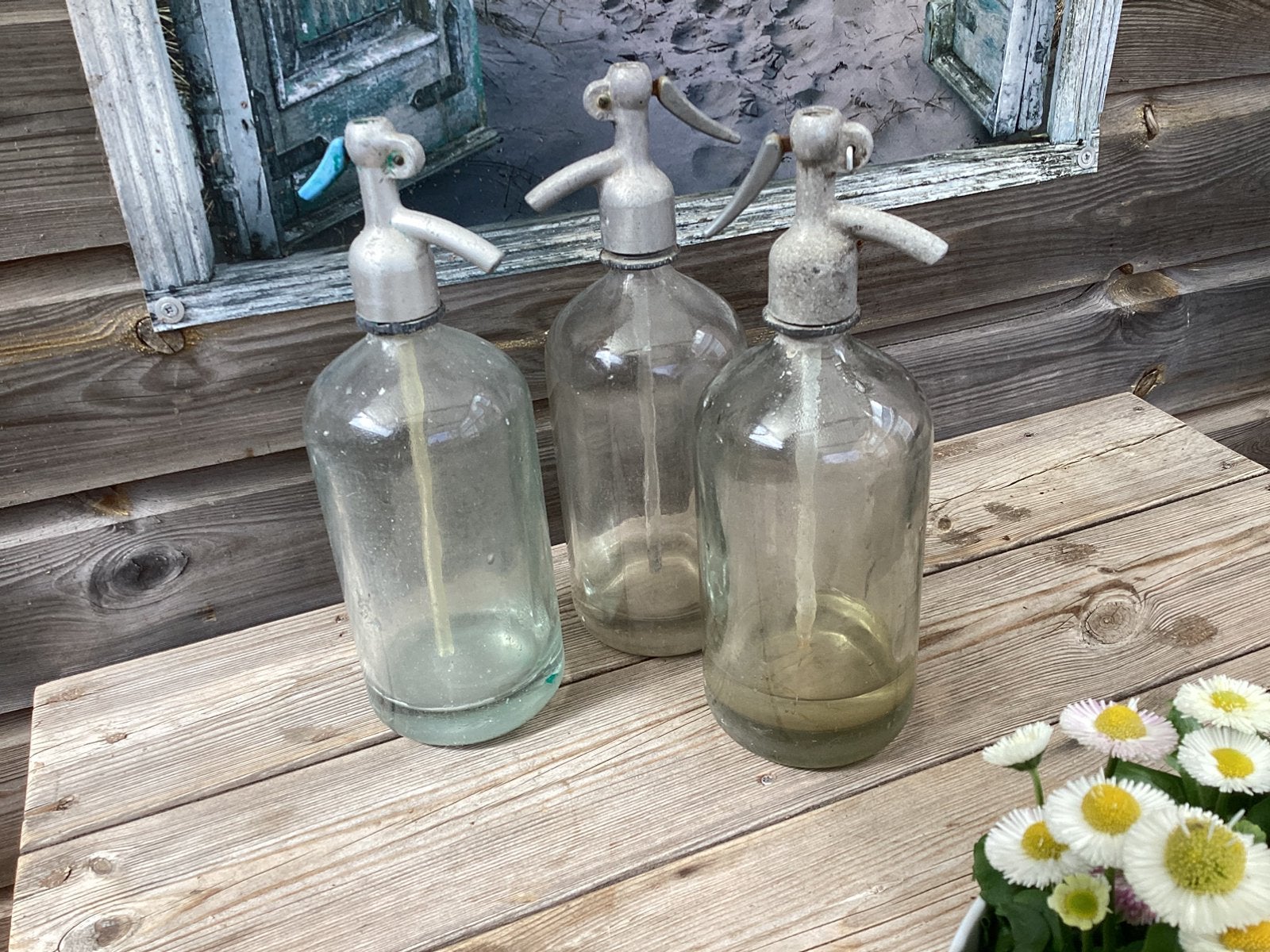 3 brocante spuitflessen, Ophalen of Verzenden