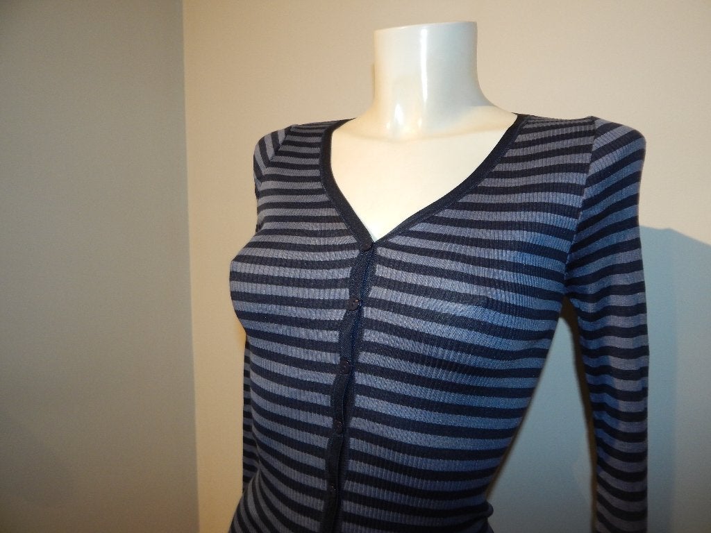 Rosemunde vestje zijde katoen fijn gestreept blauw tinten M, Kleding | Dames, Maat 38/40 (M), Blauw, Nieuw, Ophalen of Verzenden